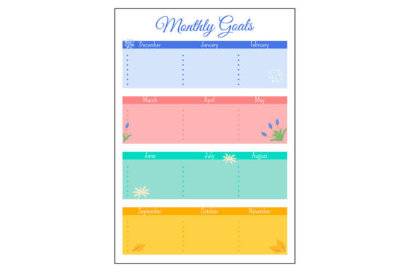 Download Monthly Goals Grid Creative Planner Page - Creative planner Collection