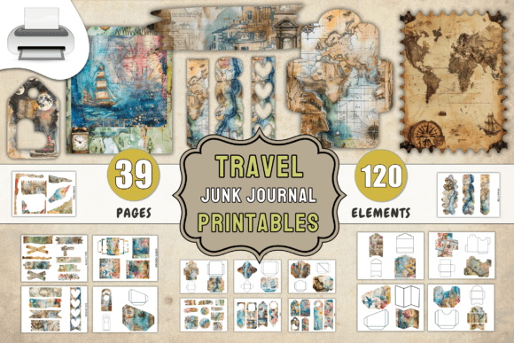 Download Travel Junk Journal Printables Supplies - Printables Collection