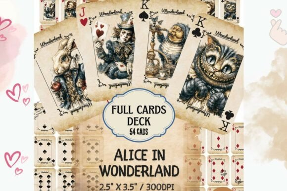 Download Alice in Wonderland Playing Cards Deck - Premium Resources
