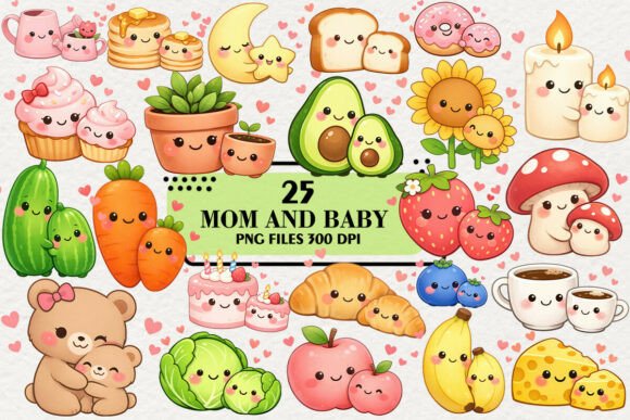 Download Kawaii Mom and Baby Mothers Day Stickers - Mothers day Collection