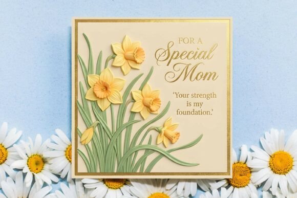 Download Embossed Floral Mothers Day Card PNG - Mothers day Collection